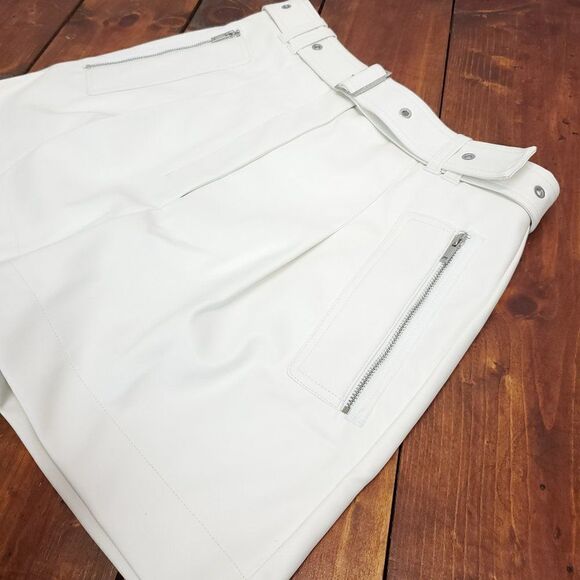 3.1 Phillip Lim Vegan Leather Belted Waist Utility Shorts Size 2 - Picture 12 of 16